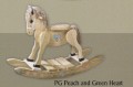 Amish Made Rocking Horse-Peach And Green Heart