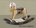 Amish Made Rocking Horse-Green Balloon