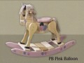  Amish Made Rocking Horse-Pink Balloon