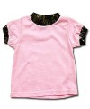 Girl's Pink Short Sleeve T-Shirt with Camo Trim by Round House